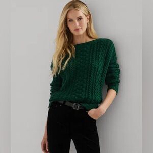 Lauren Ralph Lauren Cable Stitch Cotton Blend Sweater
Green Estimate Size Small